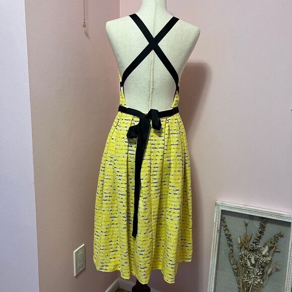 NWT ASOS Lace Stripe Midi Dress with Cross Back Size 8 - Picture 3 of 5